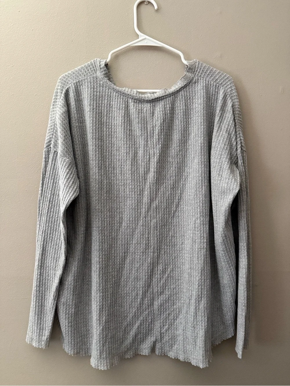 wild fable Light Gray Waffle-Knit Scoop-Neck Sweater - Picture 2 of 3